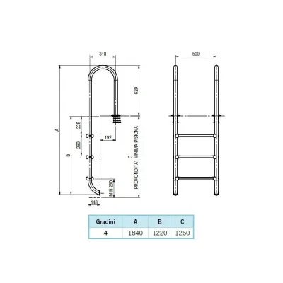 Pool ladder with narrow handrail AstralPool - 3