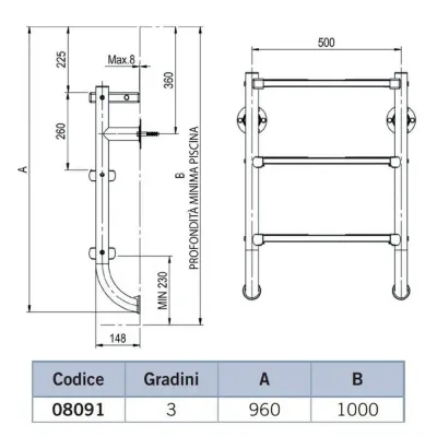 Pool ladder - Split stainless steel AstralPool - 3