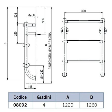 Échelle de piscine - Acier inoxydable fractionné AstralPool - 4
