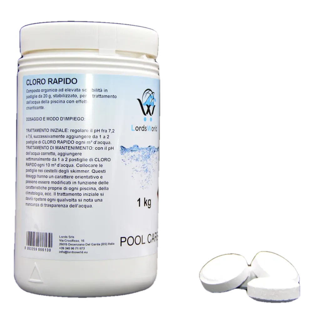 Compresse di dicloro da 30g 56% - Biocida a rapida dissoluzione di cloro LordsWorld - 1