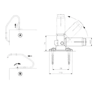 Pool ladder anchorage - Steel joint AstralPool - 4