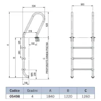 Pool ladder with handrail - Mixed model AstralPool - 2