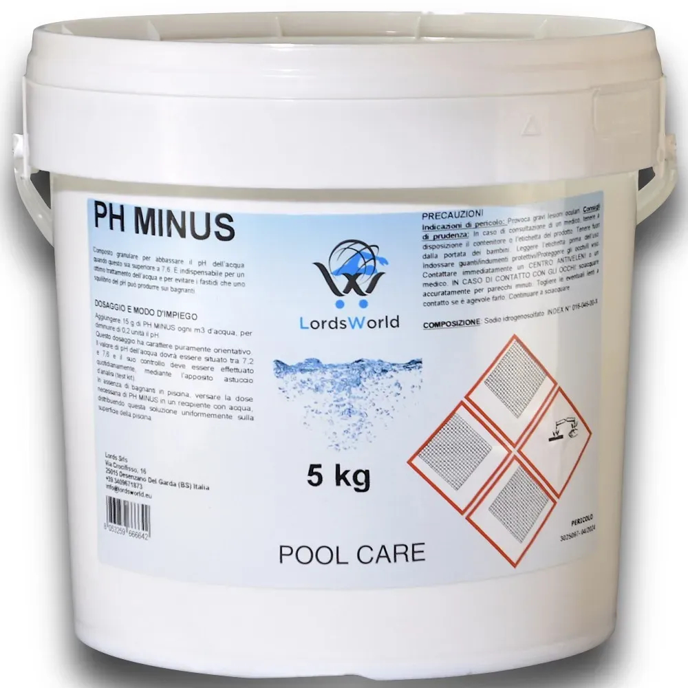 pH Minus granulare - Correttore pH per piscina LordsWorld - 5 pH Minus granulare - Correttore pH per piscina LordsWorld - 5
