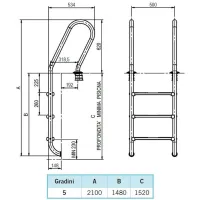 Pool ladder with handrail - Mixed LUXE model AstralPool - 3