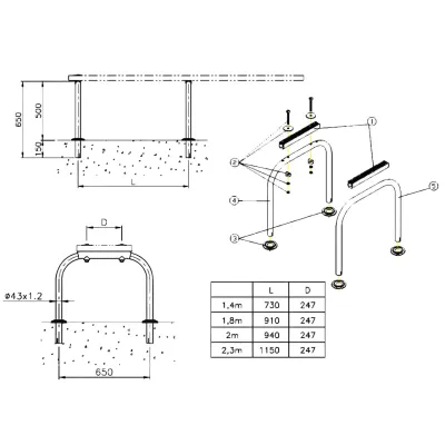 Mesa de trampolín para piscina en poliéster y fibra de vidrio AstralPool - 3