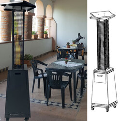 8.0 kW/h mushroom external bio fireplace - IRIS 00303 Gmr - Trading - 3