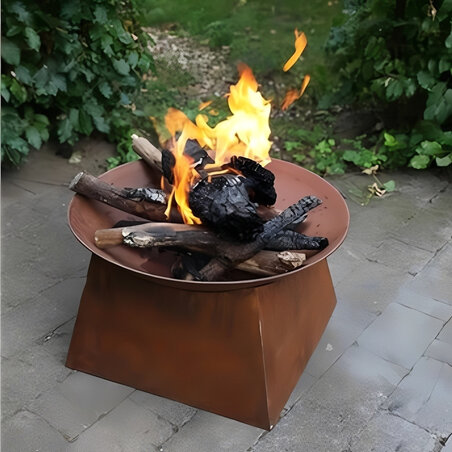 Brasero en acier au carbone effet rouille - VENERE 01810 Gmr - Trading - 2