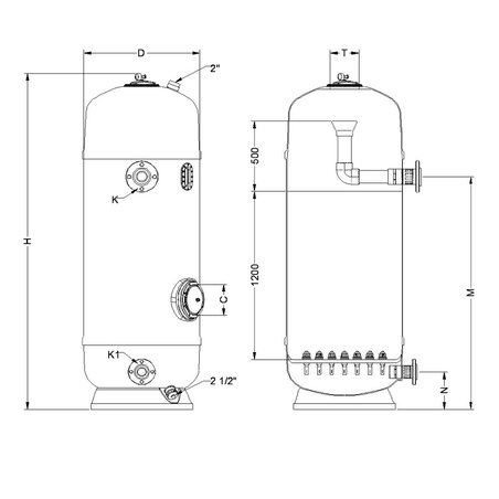 Pool filter - High performance - Side inspection AstralPool - 2