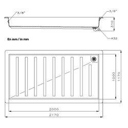 Pool footwash - Drain grate - Public use AstralPool - 3