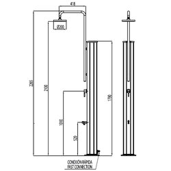 Doccia per piscina CROMATA - Solare con lavapiedi AstralPool - 12