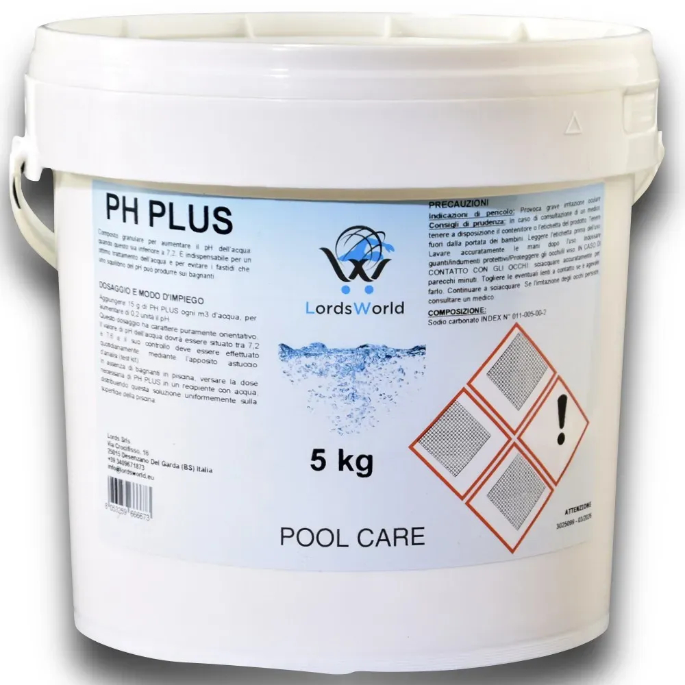 pH Plus granulare - Correttore di pH per piscine LordsWorld - 5 pH Plus granulare - Correttore di pH per piscine LordsWorld - 5