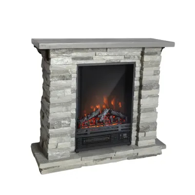 chimenea eléctrica TIGULLIO de 2.5 kW/h - Piedra gris 00178 Gmr Trading - 2