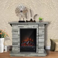 chimenea eléctrica TIGULLIO de 2.5 kW/h - Piedra gris 00178 Gmr Trading - 4
