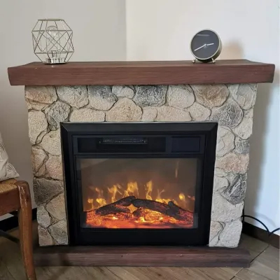 chimenea eléctrica estilo piedra de 2.5 kW/h - SASSO 00194 Gmr Trading - 2
