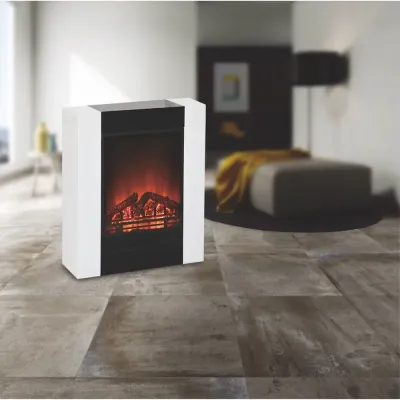 Cheminée électrique blanche de 1500W - Flamme réglable 00249 Gmr Trading - 2